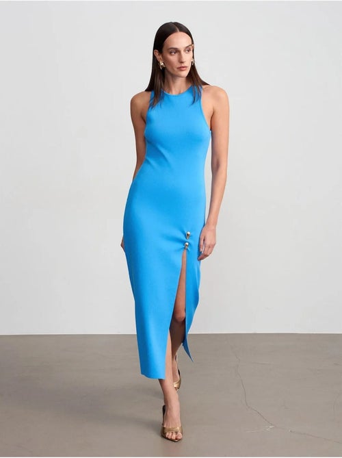 DILVIN Robe Midi Moulante Sans Manches En Maille Côtelée - Kiabi DILVIN Robe Midi Moulante Sans Manches En Maille Côtelée - Kiabi