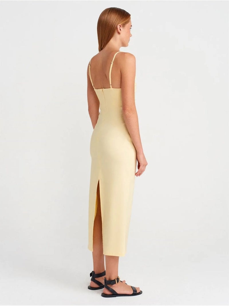 DILVIN Robe Midi Moulante Sans Manches Jaune citron - Kiabi