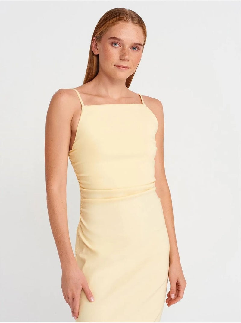 DILVIN Robe Midi Moulante Sans Manches Jaune citron - Kiabi