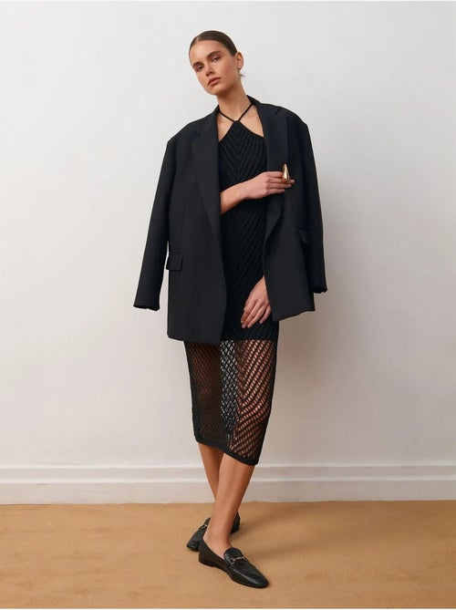 DILVIN Robe Midi Texturée À Col Halter Et Découpe - Kiabi DILVIN Robe Midi Texturée À Col Halter Et Découpe - Kiabi