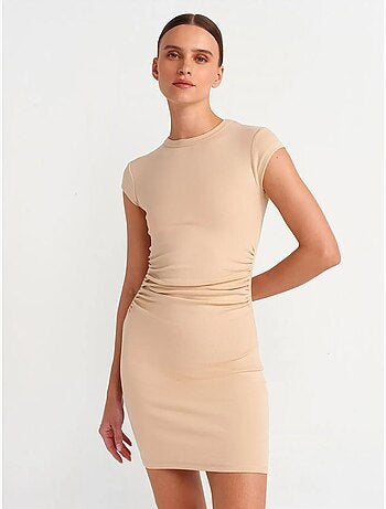 DILVIN Robe Mini Moulante Femme