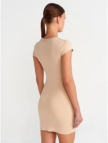DILVIN Robe Mini Moulante Femme