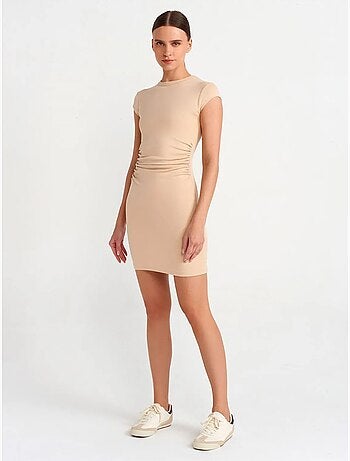 DILVIN Robe Mini Moulante Femme