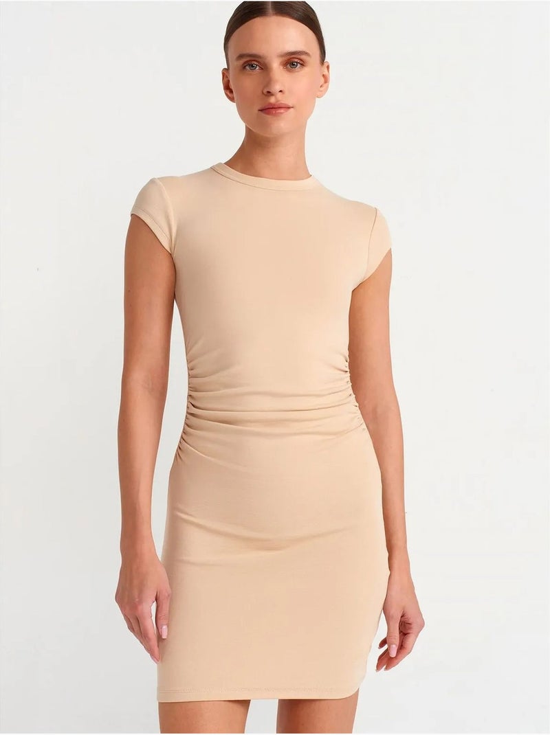DILVIN Robe Mini Moulante Femme Beige - Kiabi