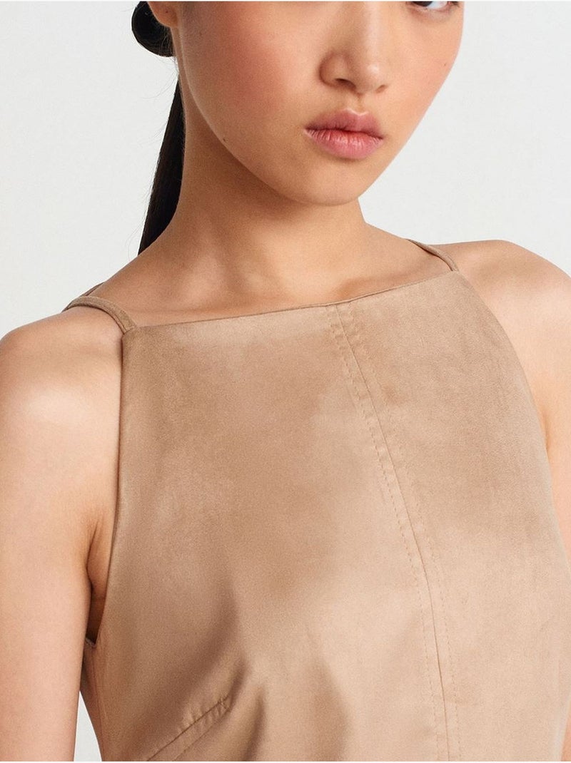 DILVIN Robe Mini Sans Manches À Fermeture Éclair Grège - Kiabi