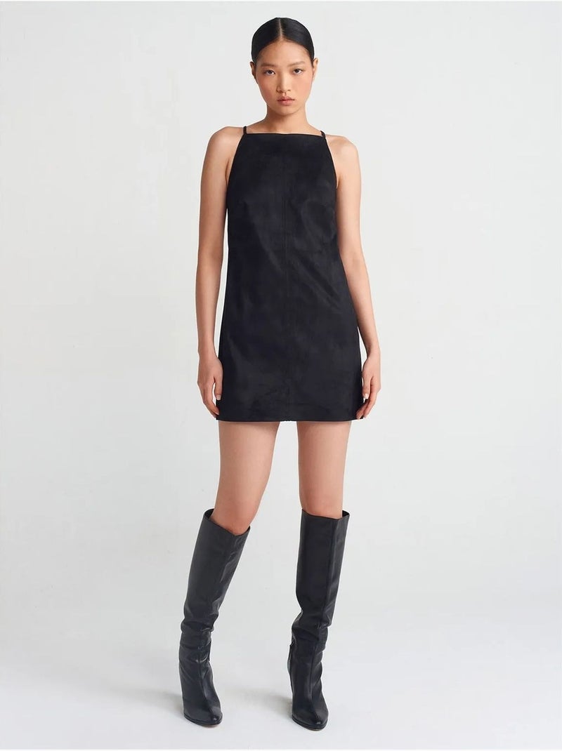 DILVIN Robe Mini Sans Manches À Fermeture Éclair Noir - Kiabi