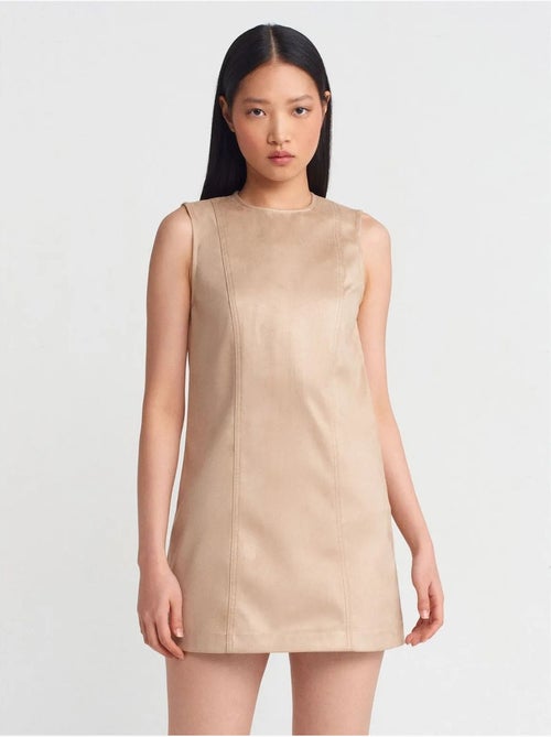DILVIN Robe Mini Sans Manches En Similicuir - Kiabi