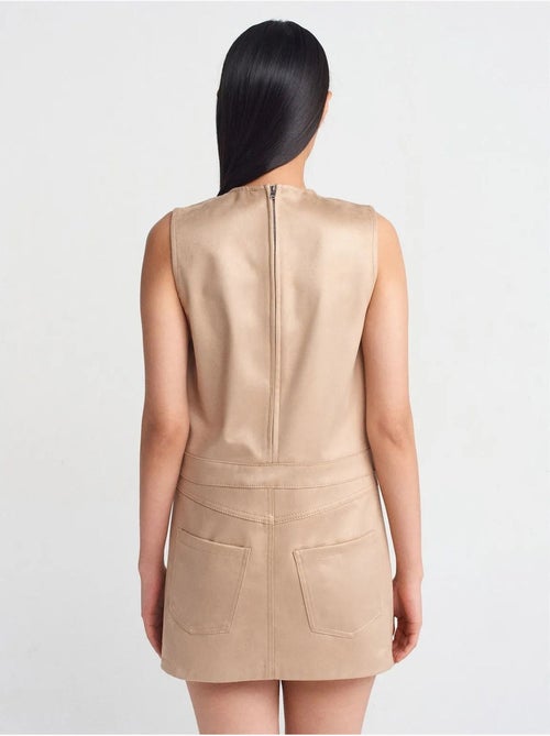 DILVIN Robe Mini Sans Manches En Similicuir - Kiabi