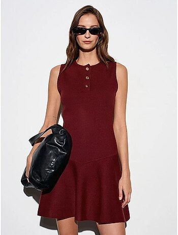 DILVIN Robe Mini Skater En Maille Sans Manches