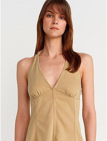 DILVIN Robe Mini Trapèze À Col Halter