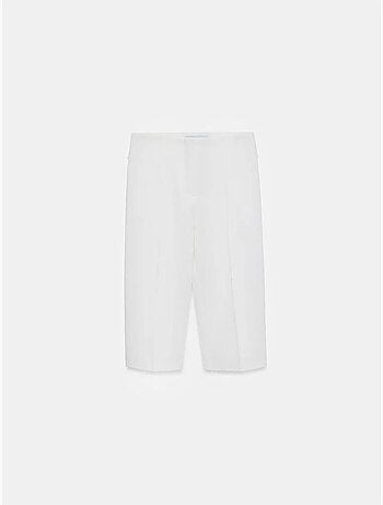 DILVIN Short Capri Droit Taille Haute Avec Fente