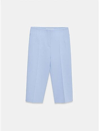 DILVIN Short Capri Droit Taille Haute Avec Fente