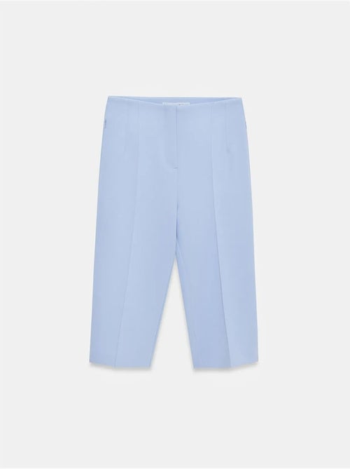 DILVIN Short Capri Droit Taille Haute Avec Fente - Kiabi