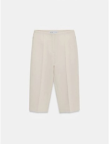 DILVIN Short Capri Droit Taille Haute Avec Fente