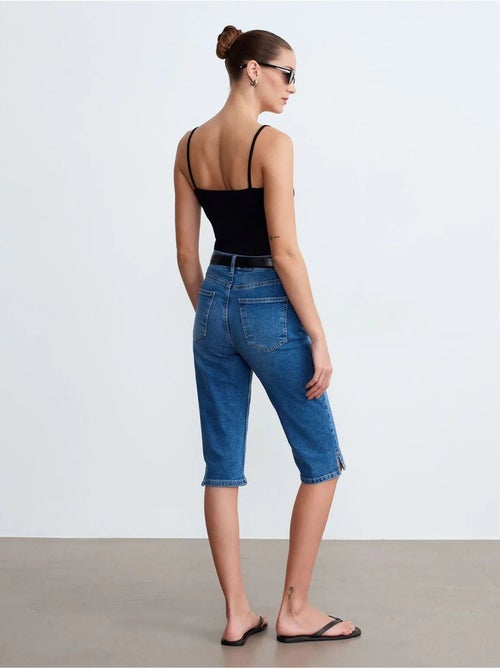 DILVIN Short Capri En Denim À Taille Haute - Kiabi DILVIN Short Capri En Denim À Taille Haute - Kiabi