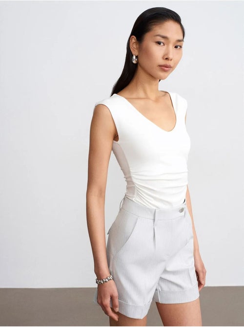 DILVIN Short Droit Taille Haute - Kiabi