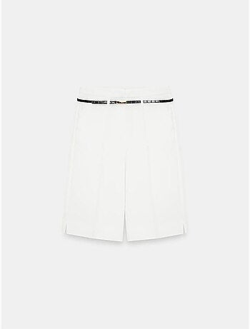 DILVIN Short En Crêpe À Taille Haute Et Ceinture
