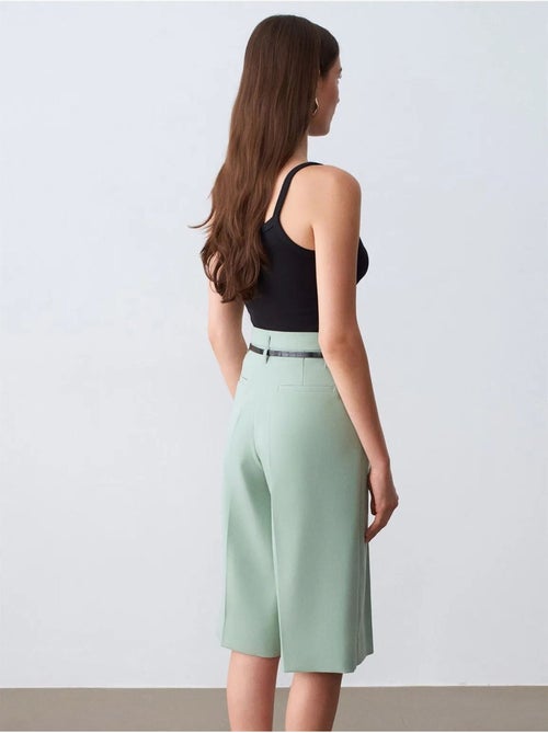 DILVIN Short En Crêpe À Taille Haute Et Ceinture - Kiabi