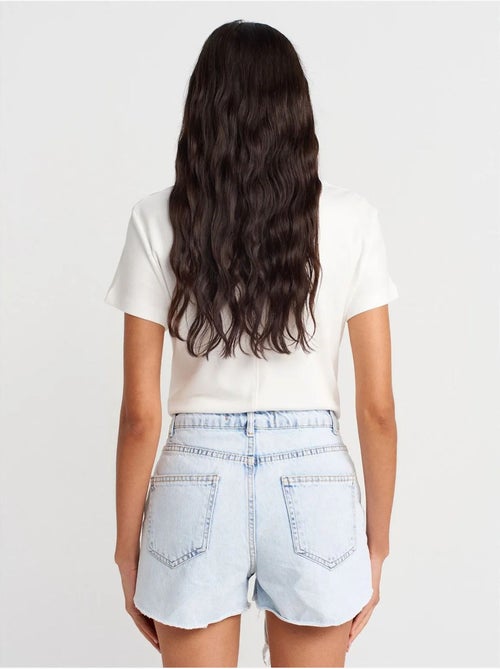 DILVIN Short En Denim À Taille Haute Pour Femme - Kiabi DILVIN Short En Denim À Taille Haute Pour Femme - Kiabi