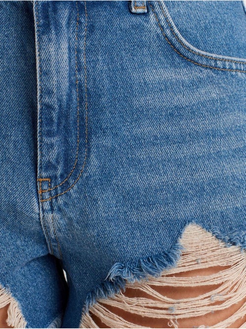 DILVIN Short En Denim À Taille Haute Pour Femme - Kiabi DILVIN Short En Denim À Taille Haute Pour Femme - Kiabi