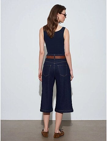 DILVIN Short En Denim Taille Haute À Jambe Large