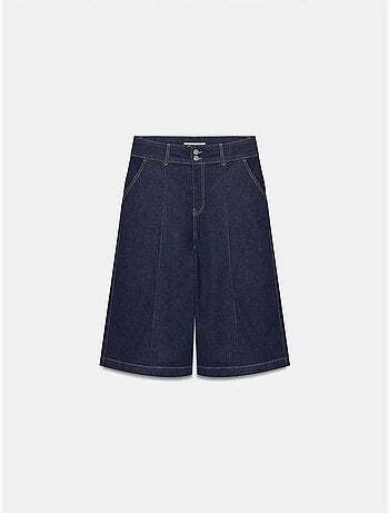 DILVIN Short En Denim Taille Haute À Jambe Large