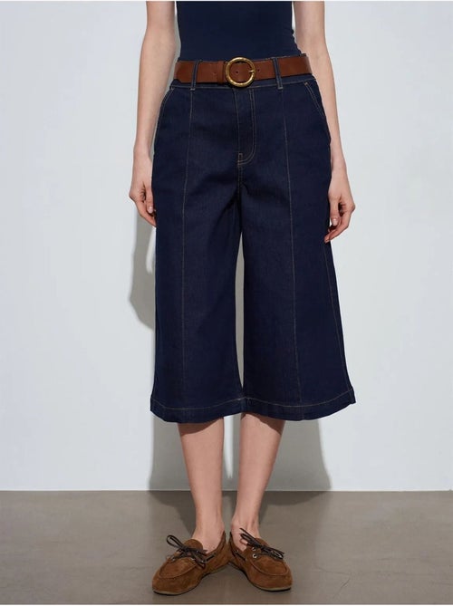 DILVIN Short En Denim Taille Haute À Jambe Large - Kiabi DILVIN Short En Denim Taille Haute À Jambe Large - Kiabi