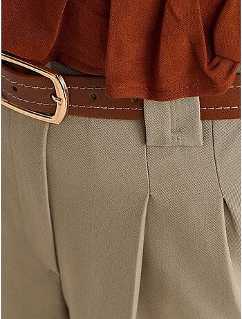 DILVIN Short Femme Taille Haute Avec Ceinture