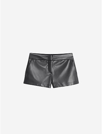 DILVIN Short Mini En Simili Cuir, Taille Mi-haute