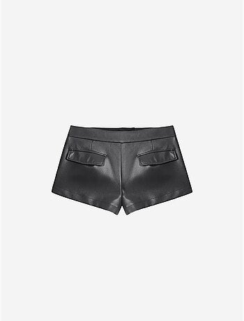 DILVIN Short Mini En Simili Cuir, Taille Mi-haute