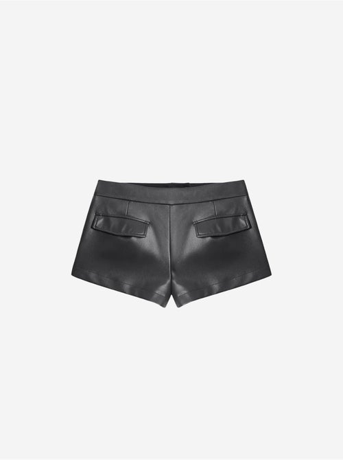 DILVIN Short Mini En Simili Cuir, Taille Mi-haute - Kiabi