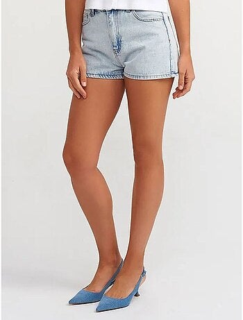 DILVIN Short Mom En Denim De Coton Taille Haute