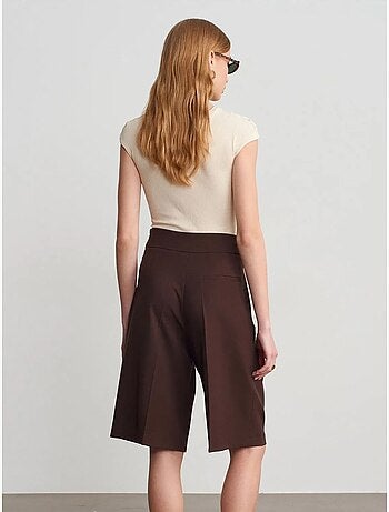 DILVIN Short Tailleur À Taille Haute Et Ceinture