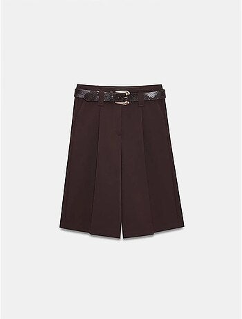 DILVIN Short Tailleur À Taille Haute Et Ceinture