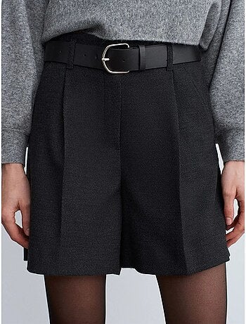 DILVIN Short Tailleur À Taille Haute Et Ceinture