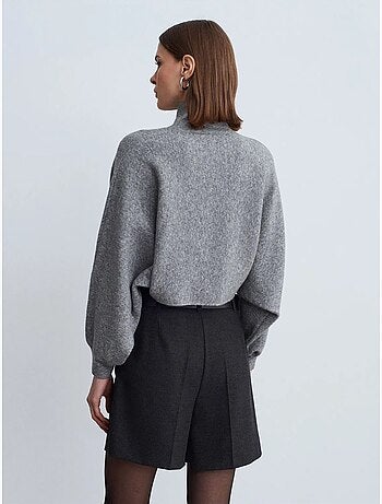 DILVIN Short Tailleur À Taille Haute Et Ceinture