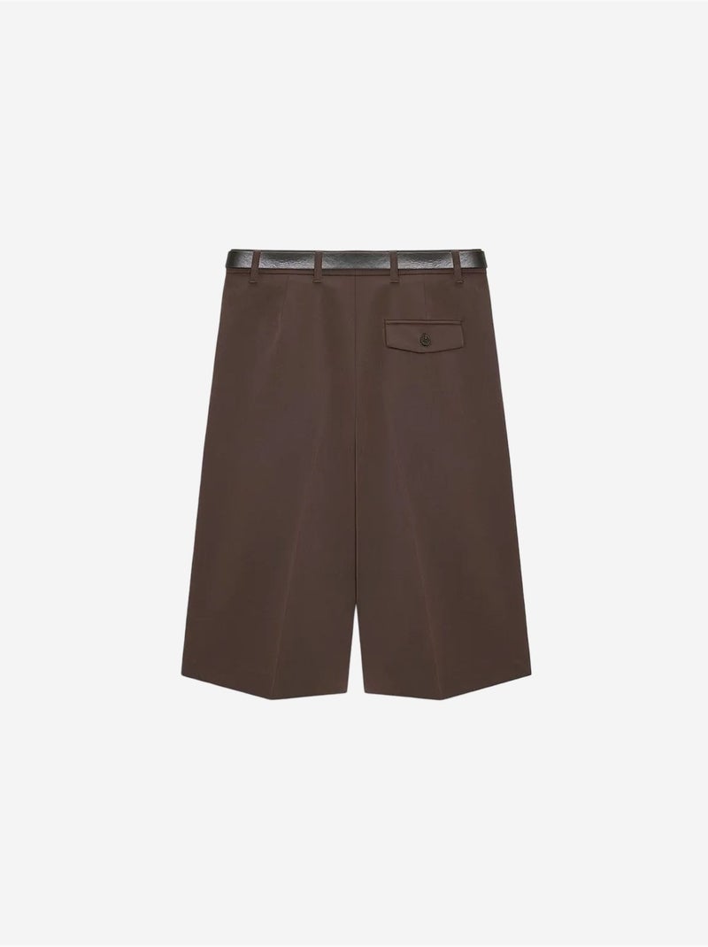 DILVIN Short Tailleur À Taille Haute Et Jambe Large Marron - Kiabi