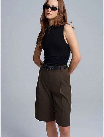 DILVIN Short Tailleur À Taille Haute Et Jambe Large