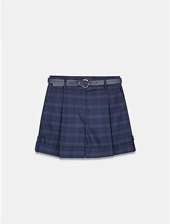 DILVIN Short Tailleur En Crêpe À Taille Haute Et Ceinture