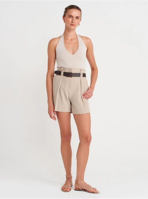 DILVIN Short Tailleur En Crêpe Avec Ceinture - Kiabi