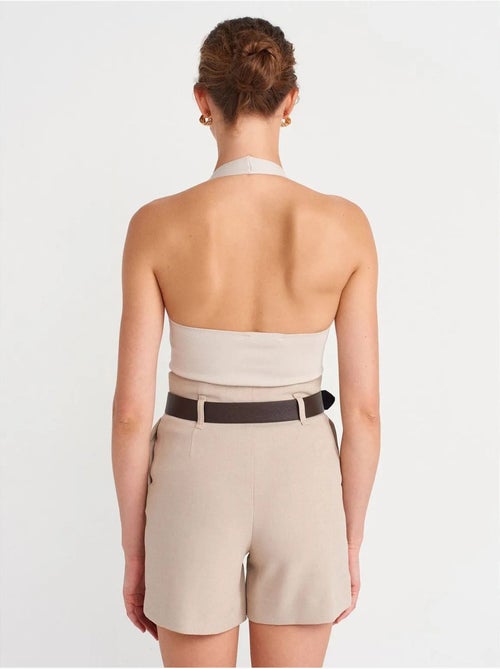 DILVIN Short Tailleur En Crêpe Avec Ceinture - Kiabi