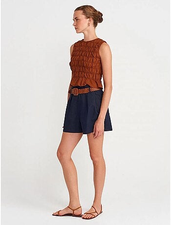 DILVIN Short Tailleur Mini En Crêpe Femme