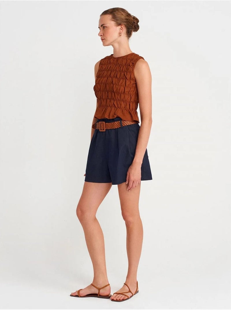 DILVIN Short Tailleur Mini En Crêpe Femme Bleu marine - Kiabi