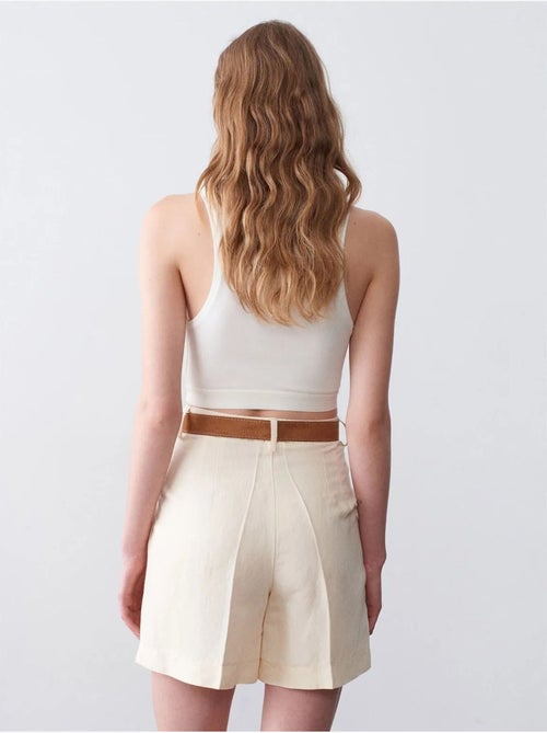 DILVIN Short Tailleur Taille Haute À Jambe Large - Kiabi DILVIN Short Tailleur Taille Haute À Jambe Large - Kiabi