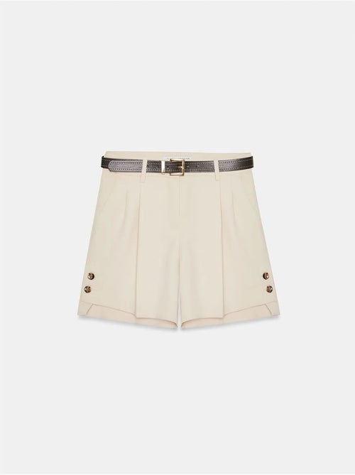 DILVIN Shorts Tailleur En Crêpe À Taille Haute Et Ceinture - Kiabi