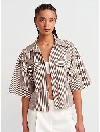 DILVIN Surchemise Courte Oversize En Crêpe