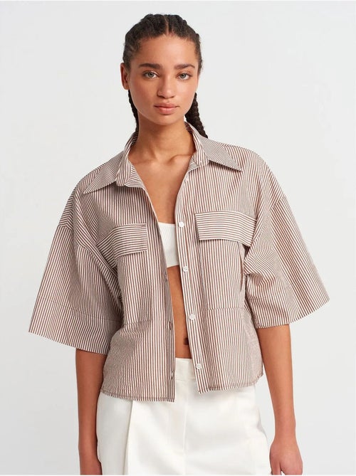 DILVIN Surchemise Courte Oversize En Crêpe - Kiabi DILVIN Surchemise Courte Oversize En Crêpe - Kiabi