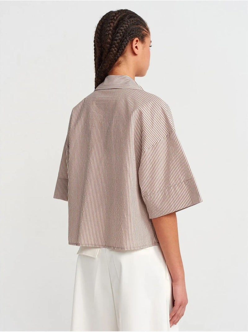 DILVIN Surchemise Courte Oversize En Crêpe Beige naturel - Kiabi