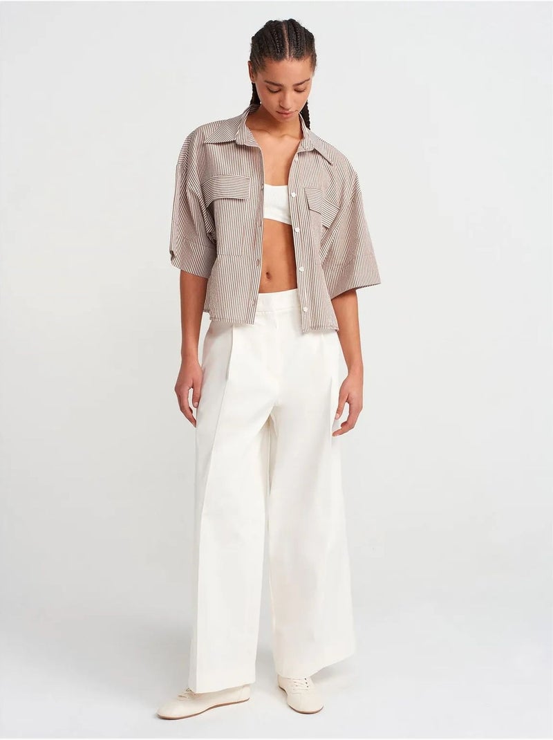 DILVIN Surchemise Courte Oversize En Crêpe Beige naturel - Kiabi
