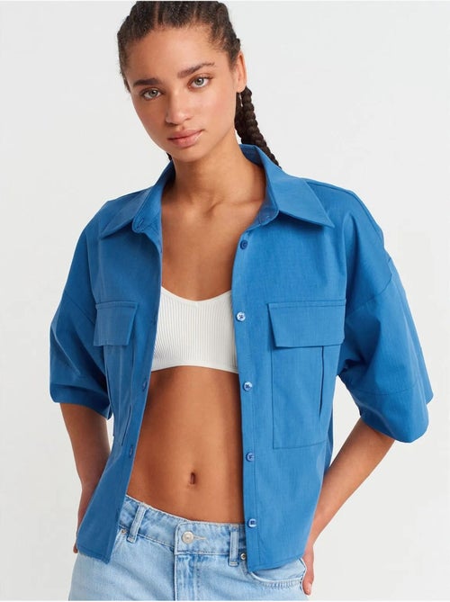 DILVIN Surchemise Courte Oversize En Crêpe - Kiabi DILVIN Surchemise Courte Oversize En Crêpe - Kiabi